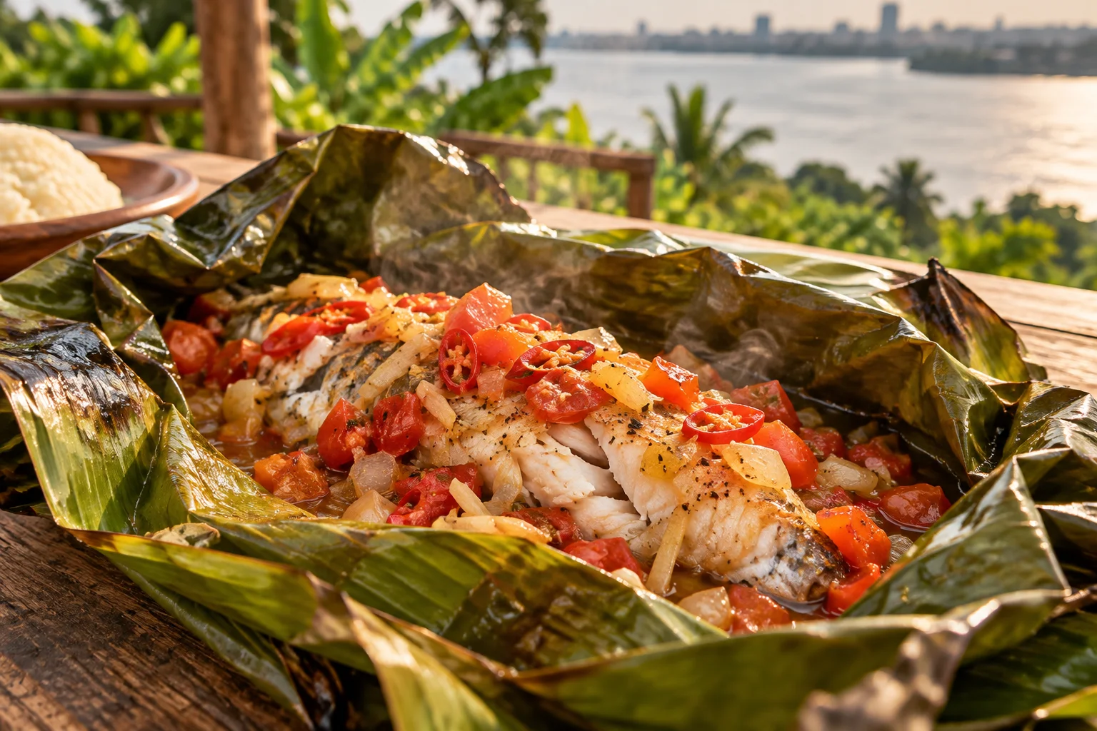 Liboké de poisson – fisk i bananblad