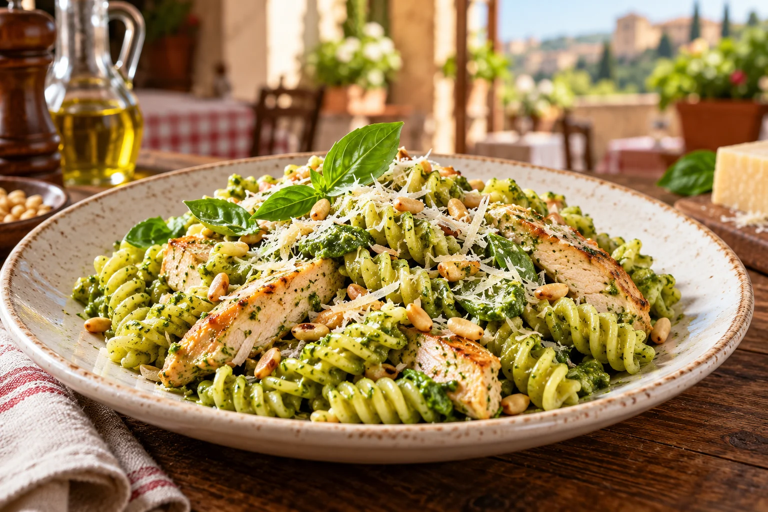 Pasta al Pesto med kylling